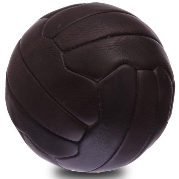 Мяч футбольный №5 Кожа VINTAGE (№5, 5сл., 18 панелей, сшит вручную, темно-коричневый)