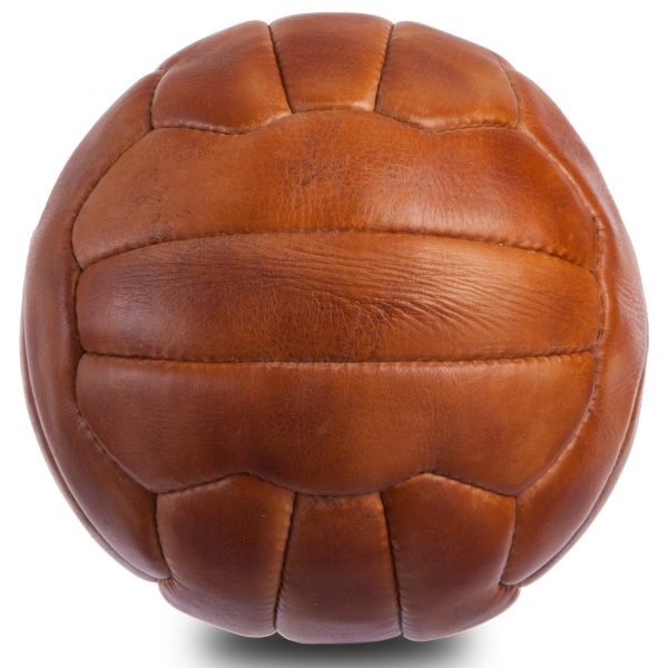 Мяч футбольный №5 Кожа VINTAGE (№5, 5сл., 18 панелей, сшит вручную, коричневый)